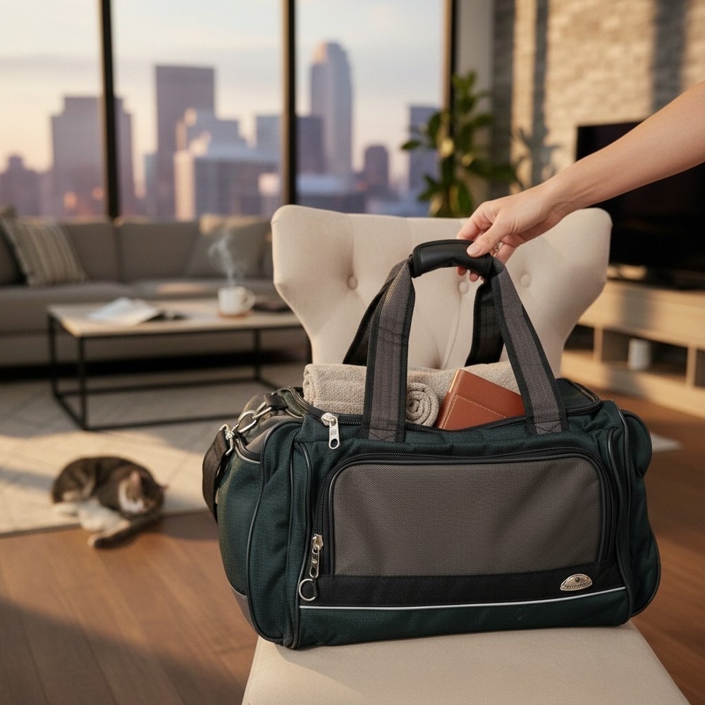 Samsonite Shoulder Shuttle 17" Carry-on‎ Travel Bag in Dark Green & Black Color